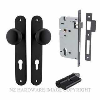 IVER 12834KENTR60KK CAMBRIDGE KEY-KEY ENTRANCE LOCK KITSET OVAL PLATE MATT BLACK