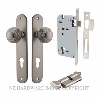 IVER 14836KENTR60KT GUILDFORD KEY-TURN ENTRANCE LOCK KITSET OVAL PLATE SATIN NICKEL
