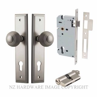 IVER 14842KENTR60KK GUILDFORD KEY-KEY ENTRANCE LOCK KITSET STEPPED PLATE SATIN NICKEL