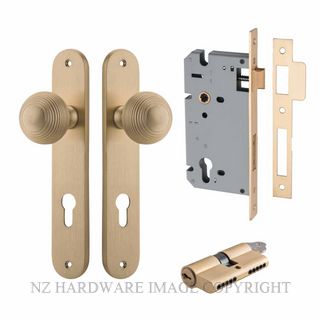 IVER 15336KENTR60KK GUILDFORD KEY-KEY ENTRANCE LOCK KITSET OVAL PLATE BRUSHED BRASS