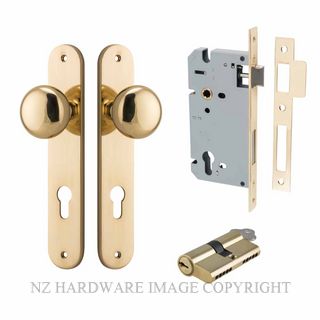 IVER 10334KENTR60KK CAMBRIDGE KEY-KEY ENTRANCE LOCK KITSET OVAL PLATE POLISHED BRASS