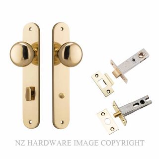 IVER 10334KPRIV60 CAMBRIDGE PRIVACY LATCH KITSET OVAL PLATE POLISHED BRASS