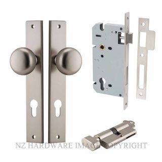 IVER 14822KENTR60KT CAMBRIDGE KEY-TURN ENTRANCE LOCK KITSET RECTANGULAR PLATE SATIN NICKEL