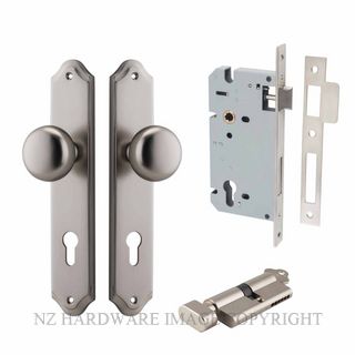 IVER 14828KENTR60KT CAMBRIDGE KEY-TURN ENTRANCE LOCK KITSET SHOULDERED PLATE SATIN NICKEL
