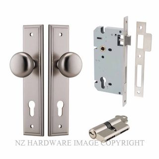 IVER 14840KENTR60KK CAMBRIDGE KEY-KEY ENTRANCE LOCK KITSET STEPPED PLATE SATIN NICKEL