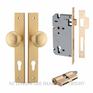 IVER 15322KENTR60KK CAMBRIDGE KEY-KEY ENTRANCE LOCK KITSET RECTANGULAR PLATE BRUSHED BRASS