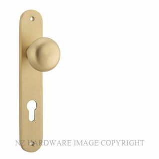 IVER 15334E85 CAMBRIDGE KNOB ON OVAL PLATE BRUSHED BRASS