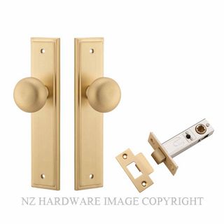 IVER 15340KPASS60 CAMBRIDGE PASSAGE LATCH KITSET STEPPED PLATE BRUSHED BRASS