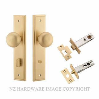 IVER 15340KPRIV60 CAMBRIDGE PRIVACY LATCH KITSET STEPPED PLATE BRUSHED BRASS