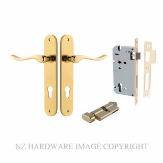 IVER 10424KENTR60KT STIRLING KEY-TURN ENTRANCE LOCK KITSET OVAL PLATE POLISHED BRASS