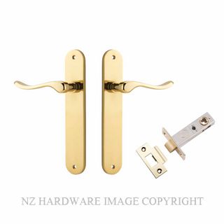 IVER 10424KPASS60 STIRLING PASSAGE LATCH KITSET OVAL PLATE POLISHED BRASS
