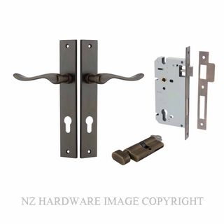 IVER 10920KENTR60KT STIRLING KEY-TURN ENTRANCE LOCK KITSET RECTANGULAR PLATE SIGNATURE BRASS