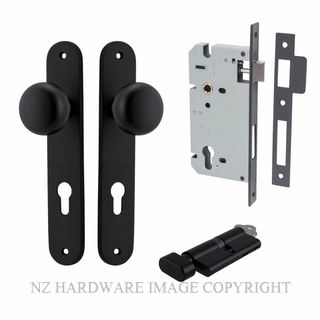 IVER 12834KENTR60KT CAMBRIDGE KEY-TURN ENTRANCE LOCK KITSET OVAL PLATE MATT BLACK