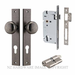 IVER 13822KENTR60KK CAMBRIDGE KEY-KEY ENTRANCE LOCK KITSET RECTANGULAR PLATE DISTRESSED NICKEL