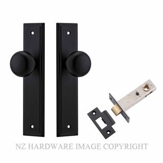 IVER 12840KPASS60 CAMBRIDGE PASSAGE LATCH KITSET STEPPED PLATE MATT BLACK