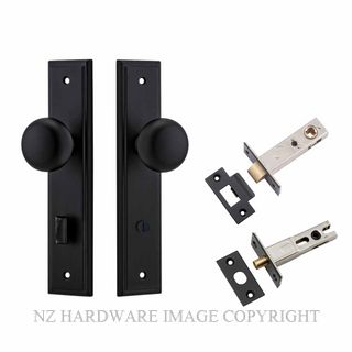 IVER 12840KPRIV60 CAMBRIDGE PRIVACY LATCH KITSET STEPPED PLATE MATT BLACK