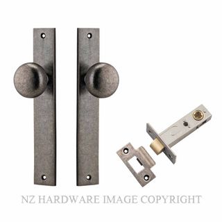 IVER 13822KPASS60 CAMBRIDGE PASSAGE LATCH KITSET RECTANGULAR PLATE DISTRESSED NICKEL