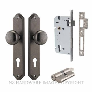 IVER 13828KENTR60KK CAMBRIDGE KEY-KEY ENTRANCE LOCK KITSET SHOULDERED PLATE DISTRESSED NICKEL