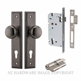 IVER 13840KENTR60KK CAMBRIDGE KEY-KEY ENTRANCE LOCK KITSET STEPPED PLATE DISTRESSED NICKEL