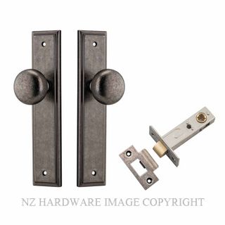 IVER 13840KPASS60 CAMBRIDGE PASSAGE LATCH KITSET STEPPED PLATE DISTRESSED NICKEL