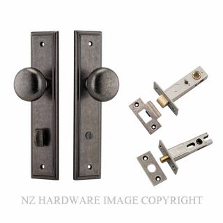 IVER 13840KPRIV60 CAMBRIDGE PRIVACY LATCH KITSET STEPPED PLATE DISTRESSED NICKEL