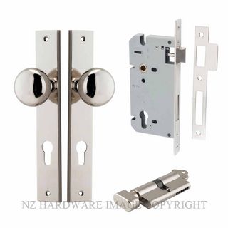 IVER 14322KENTR60KT CAMBRIDGE KEY-TURN ENTRANCE LOCK KITSET RECTANGULAR PLATE POLISHED NICKEL
