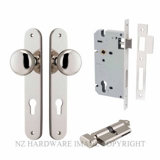 IVER 14334KENTR60KT CAMBRIDGE KEY-TURN ENTRANCE LOCK KITSET OVAL PLATE POLISHED NICKEL