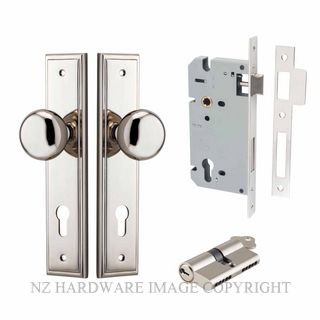 IVER 14340KENTR60KK CAMBRIDGE KEY-KEY ENTRANCE LOCK KITSET STEPPED PLATE POLISHED NICKEL