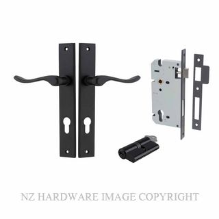 IVER 12920KENTR60KK STIRLING KEY-KEY ENTRANCE LOCK KITSET RECTANGULAR PLATE MATT BLACK