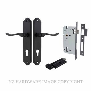 IVER 12922KENTR60KT STIRLING KEY-TURN ENTRANCE LOCK KITSET SHOULDERED PLATE MATT BLACK