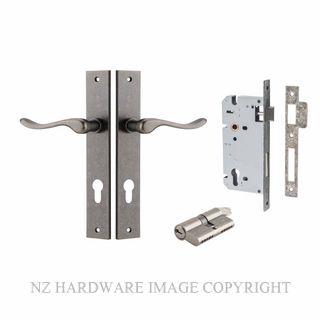 IVER 13920KENTR60KK STIRLING KEY-KEY ENTRANCE LOCK KITSET RECTANGULAR PLATE DISTRESSED NICKEL