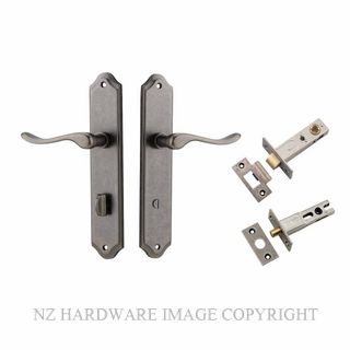 IVER 13922KPRIV60 STIRLING PRIVACY LATCH KITSET SHOULDERED PLATE DISTRESSED NICKEL