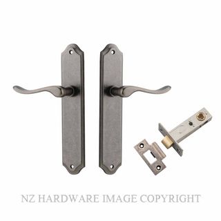 IVER 13922KPASS60 STIRLING PASSAGE LATCH KITSET SHOULDERED PLATE DISTRESSED NICKEL