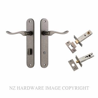 IVER 13924KPRIV60 STIRLING PRIVACY LATCH KITSET OVAL PLATE DISTRESSED NICKEL