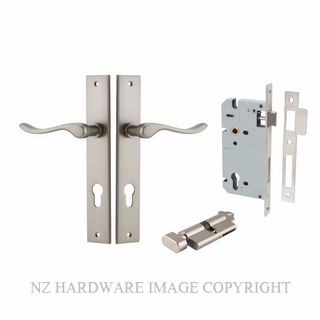 IVER 14920KENTR60KT STIRLING KEY-TURN ENTRANCE LOCK KITSET RECTANGULAR PLATE SATIN NICKEL