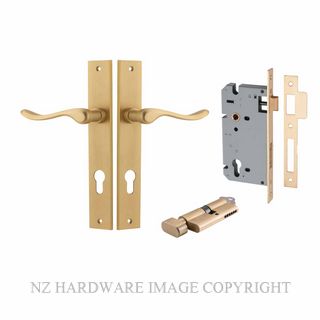 IVER 15420KENTR60KT STIRLING KEY-TURN ENTRANCE LOCK KITSET RECTANGULAR PLATE BRUSHED BRASS