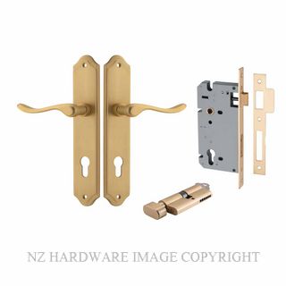 IVER 15422KENTR60KT STIRLING KEY-TURN ENTRANCE LOCK KITSET SHOULDERED PLATE BRUSHED BRASS