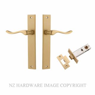 IVER 15420KPASS60 STIRLING PASSAGE LATCH KITSET RECTANGULAR PLATE BRUSHED BRASS