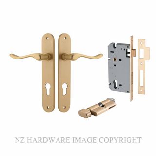 IVER 15424KENTR60KT STIRLING KEY-TURN ENTRANCE LOCK KITSET OVAL PLATE BRUSHED BRASS