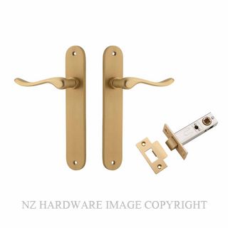 IVER 15424KPASS60 STIRLING PASSAGE LATCH KITSET OVAL PLATE BRUSHED BRASS