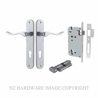 IVER 12424KENTR60KT STIRLING KEY-TURN ENTRANCE LOCK KITSET OVAL PLATE BRUSHED CHROME