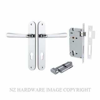IVER 11876KENTR60KT COPENHAGEN KEY-TURN ENTRANCE LOCK KITSET OVAL PLATE CHROME PLATE