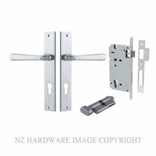 IVER 12372KENTR60KT COPENHAGEN KEY-TURN ENTRANCE LOCK KITSET RECTANGULAR PLATE BRUSHED CHROME