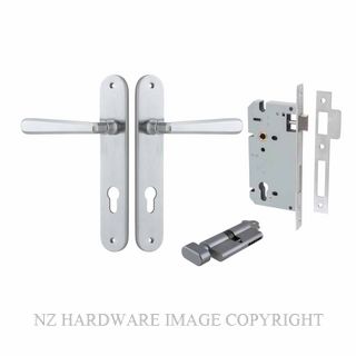 IVER 12376KENTR60KT COPENHAGEN KEY-TURN ENTRANCE LOCK KITSET OVAL PLATE BRUSHED CHROME