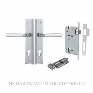 IVER 12378KENTR60KT COPENHAGEN KEY-TURN ENTRANCE LOCK KITSET STEPPED PLATE BRUSHED CHROME