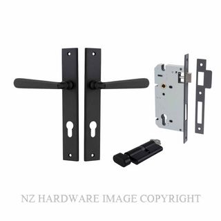 IVER 12872KENTR60KT COPENHAGEN KEY-TURN ENTRANCE LOCK KITSET RECTANGULAR PLATE MATT BLACK