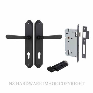 IVER 12874KENTR60KT COPENHAGEN KEY-TURN ENTRANCE LOCK KITSET SHOULDERED PLATE MATT BLACK