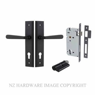 IVER 12878KENTR60KK COPENHAGEN KEY-KEY ENTRANCE LOCK KITSET STEPPED PLATE MATT BLACK