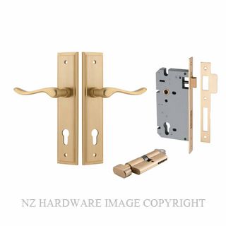 IVER 15426KENTR60KT STIRLING KEY-TURN ENTRANCE LOCK KITSET STEPPED PLATE BRUSHED BRASS