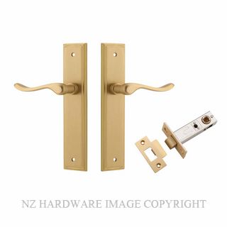IVER 15426KPASS60 STIRLING PASSAGE LATCH KITSET STEPPED PLATE BRUSHED BRASS